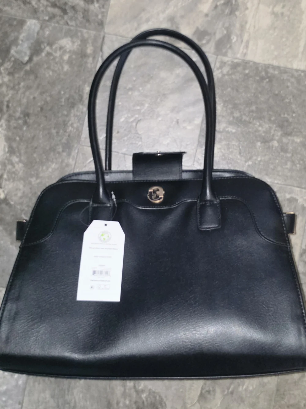 Time & Tru Maxwell Satchel Handbag In Black NWT